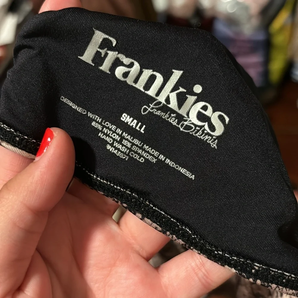 Frankies Bikinis Stormy Snakeprint Bikini Buckle Top